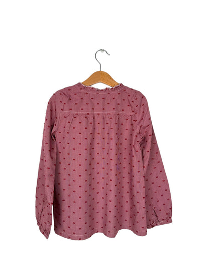 Red Cotton Blouse 8 Years