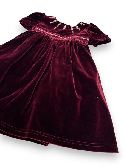 Vestido Veludo Vermelho 1,5-2 Anos