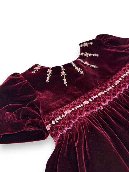 Vestido Veludo Vermelho 1,5-2 Anos