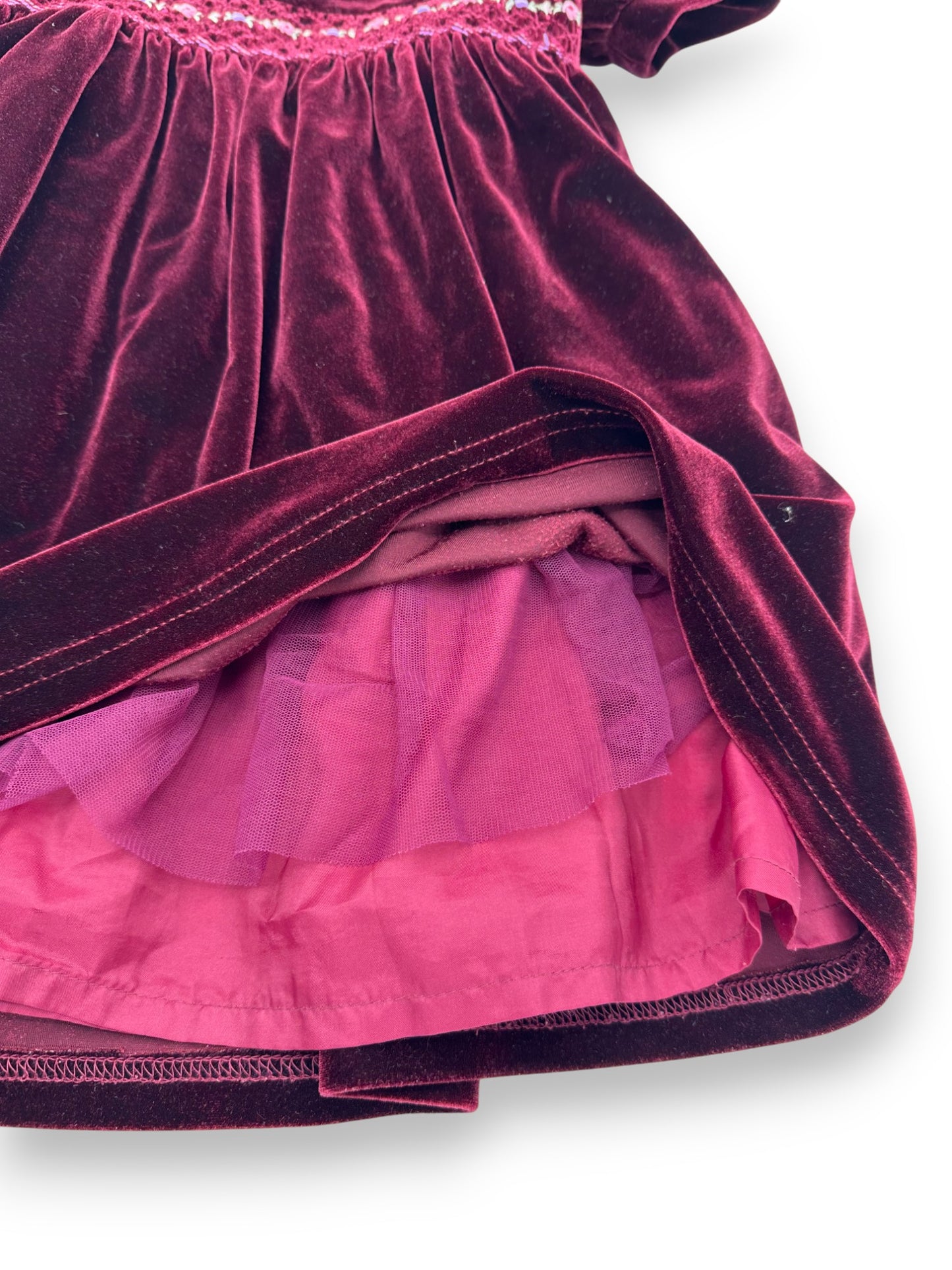 Vestido Veludo Vermelho 1,5-2 Anos