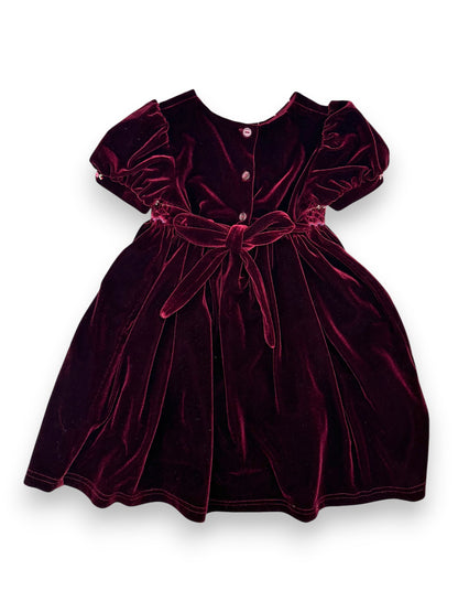 Vestido Veludo Vermelho 1,5-2 Anos