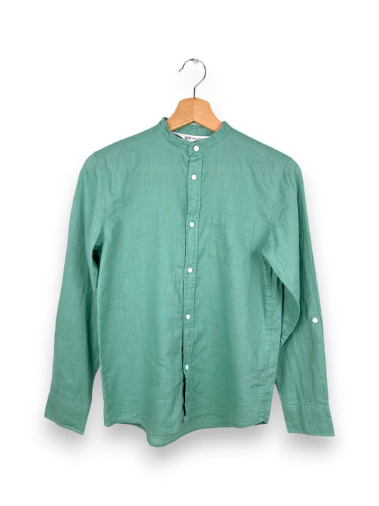 Camisa de Linho Verde 11-12 Anos