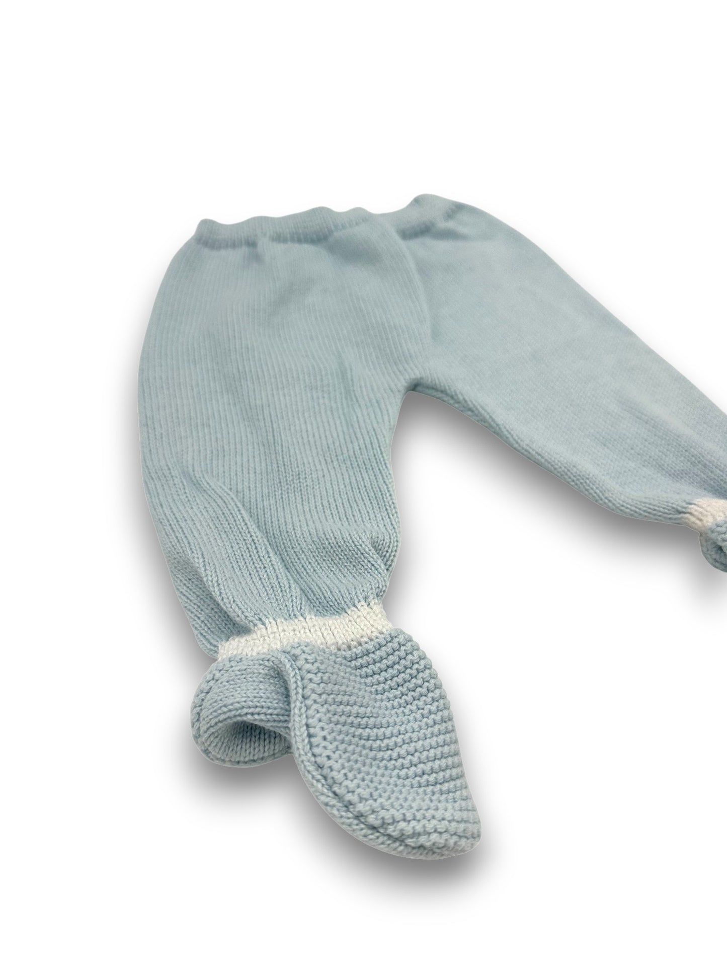 Calças Malha Azul 0-3 Meses