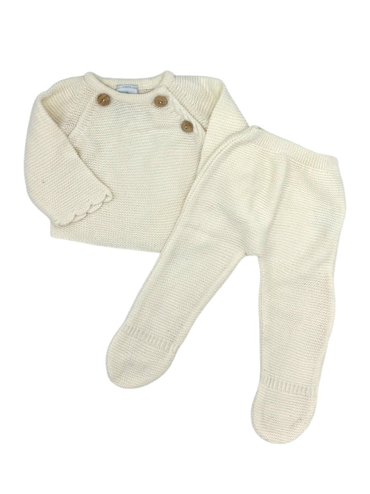 Conjunto Malha Bege 1 Mês