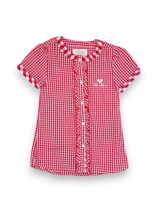 Pink Plaid Shirt Short Sleeve 5 Years