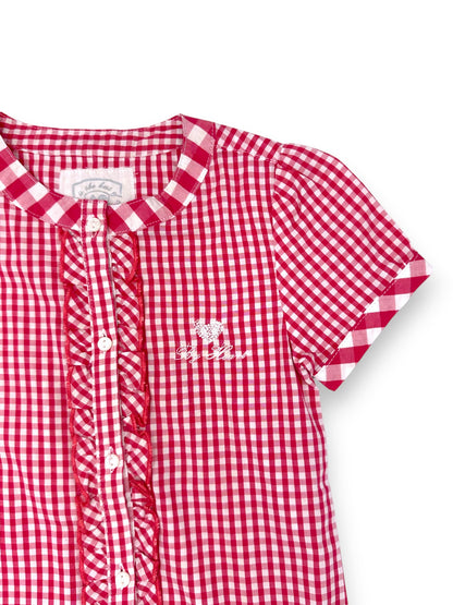 Pink Plaid Shirt Short Sleeve 5 Years