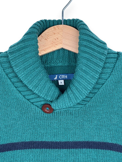 Green and Blue Knit Shirt 3 Years