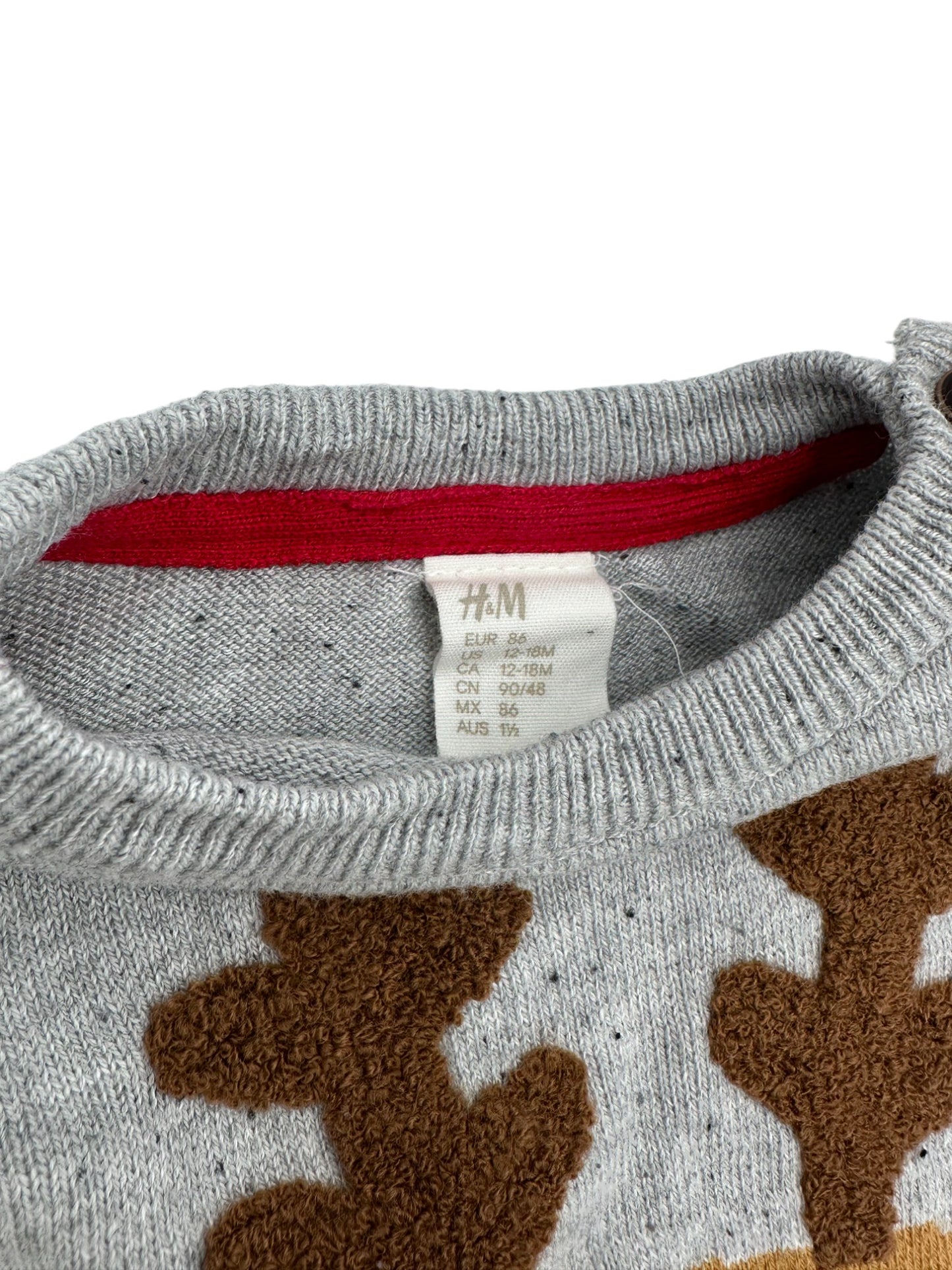 Reindeer Christmas Knit Sweater 12-18 Months