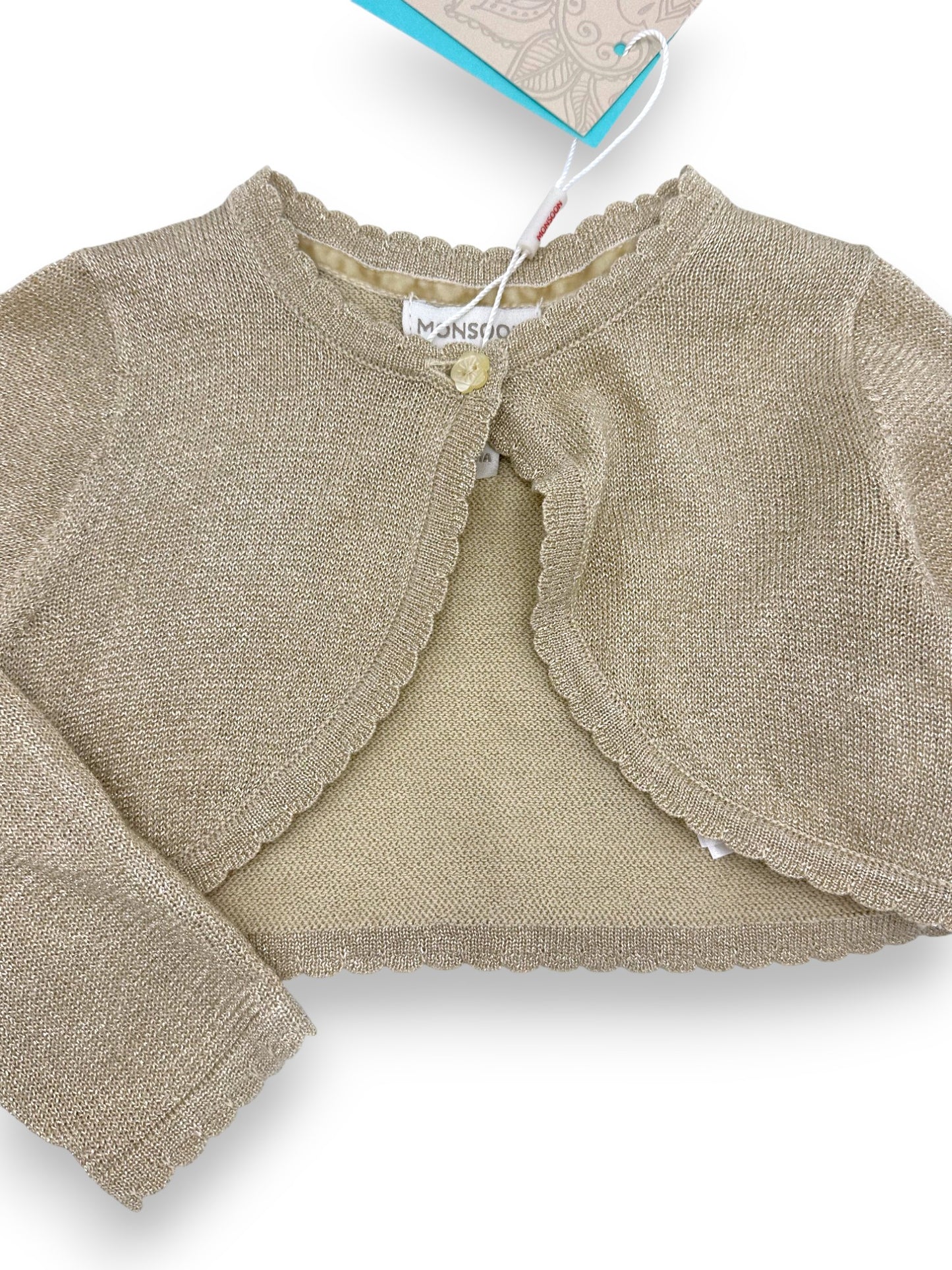 Gold Knit Bolero 6-12 Months