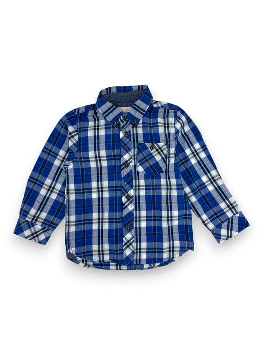 Camisa Xadrez Azul 18-24 Meses