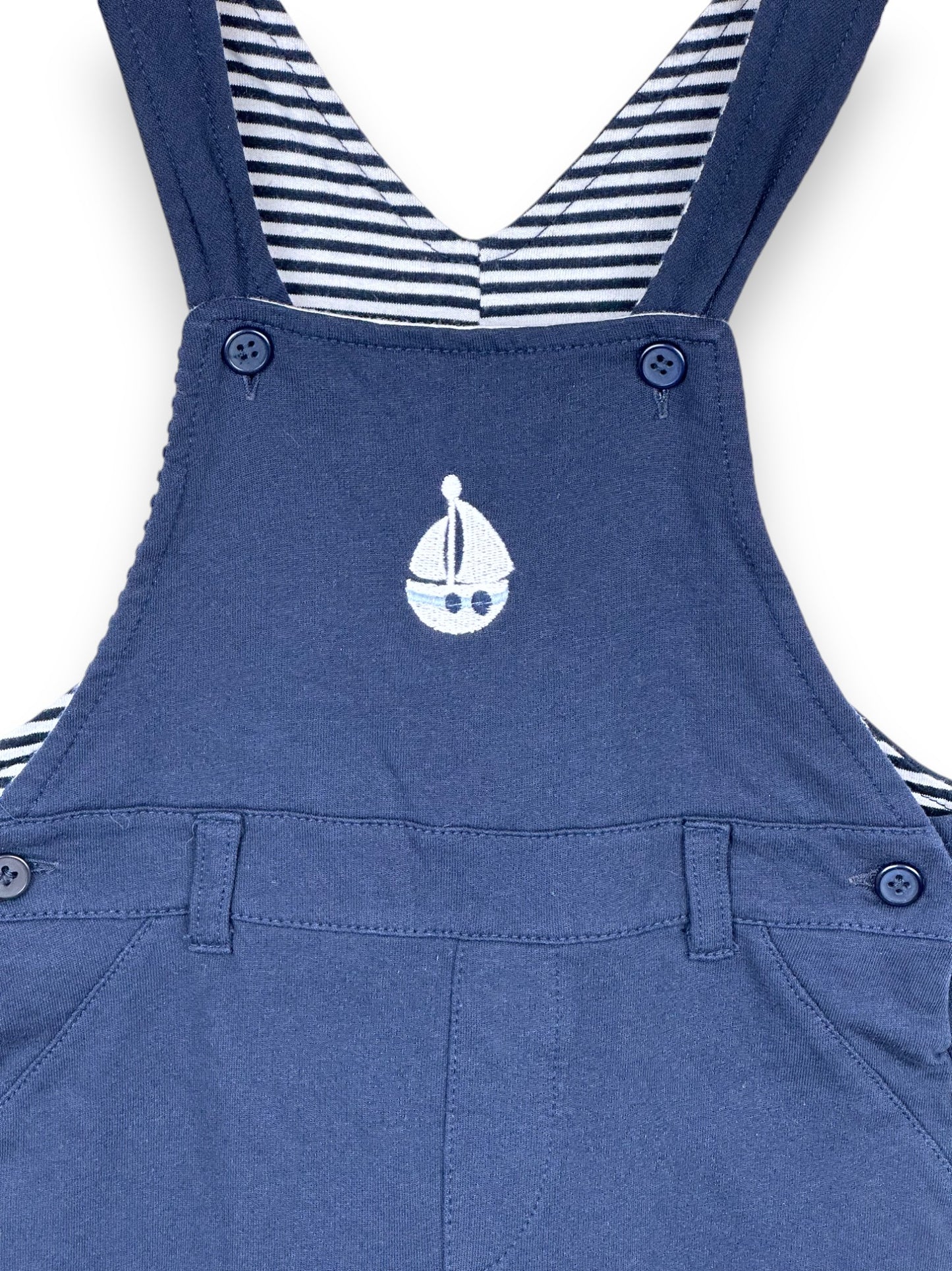 Blue Boat Overalls 12 Months