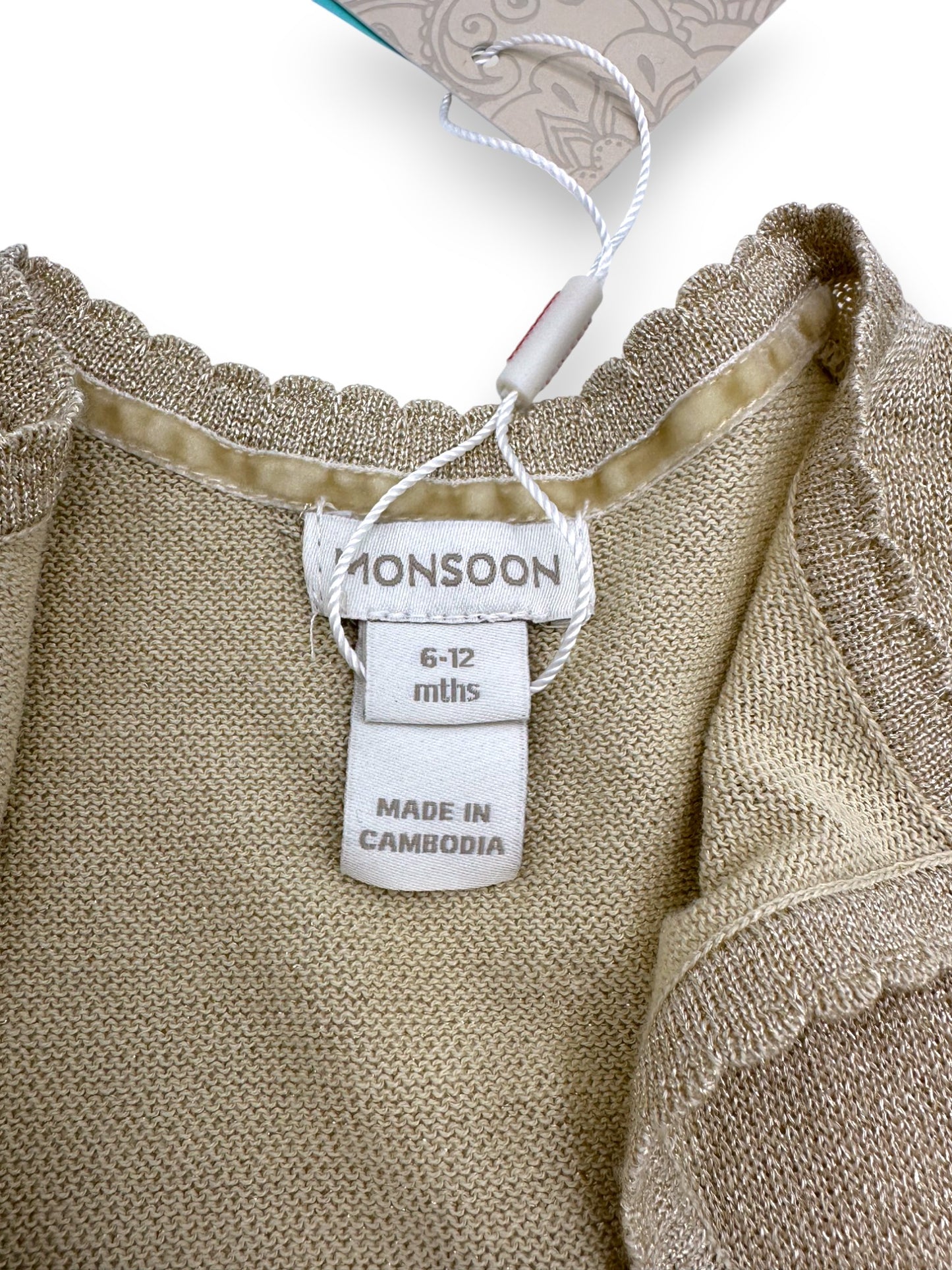 Gold Knit Bolero 6-12 Months