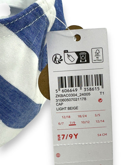 Blue Striped Cap, Sizes 7-9