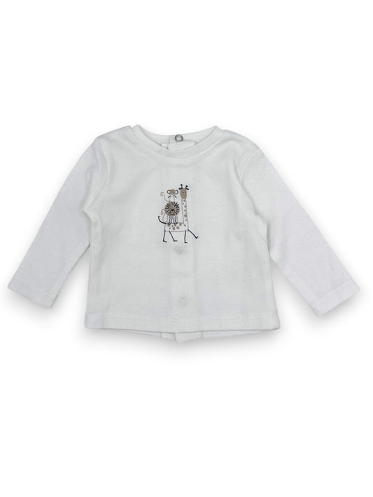 T-Shirt Branca Animais 1 Mês