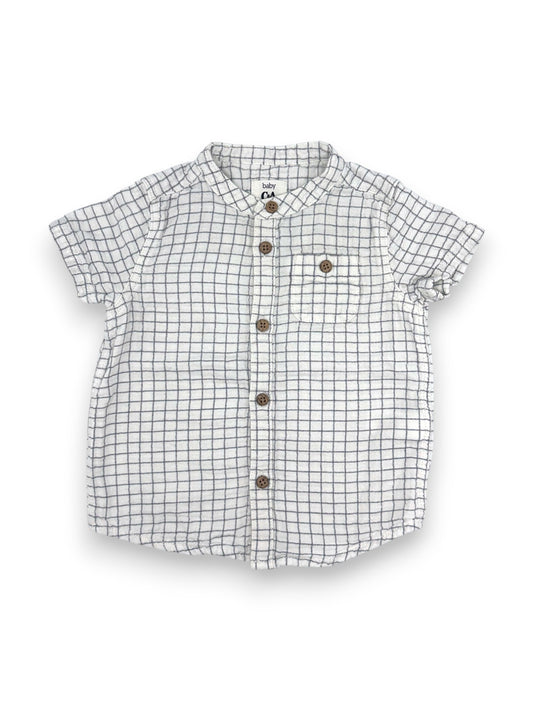 Camisa Branca Xadrez 9-12 Meses