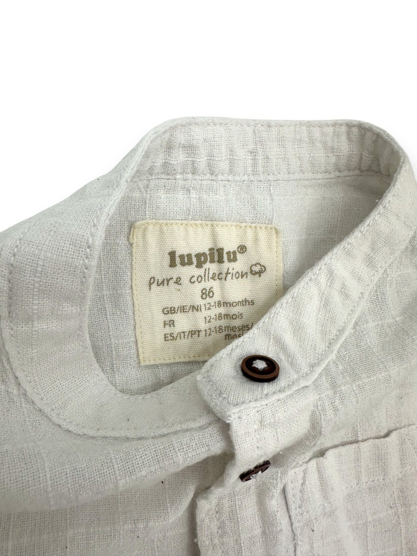 White Organic Cotton Shirt 12-18 Months