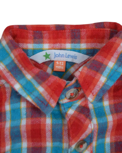 Camisa a cuadros de franela JOHN LEWIS - 9-12 Meses