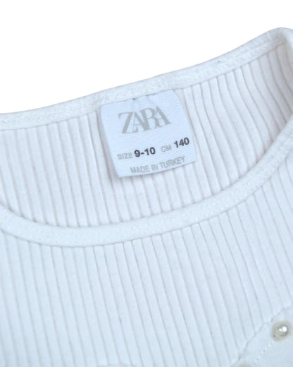 T-Shirt Branca ZARA - 9-10 Anos