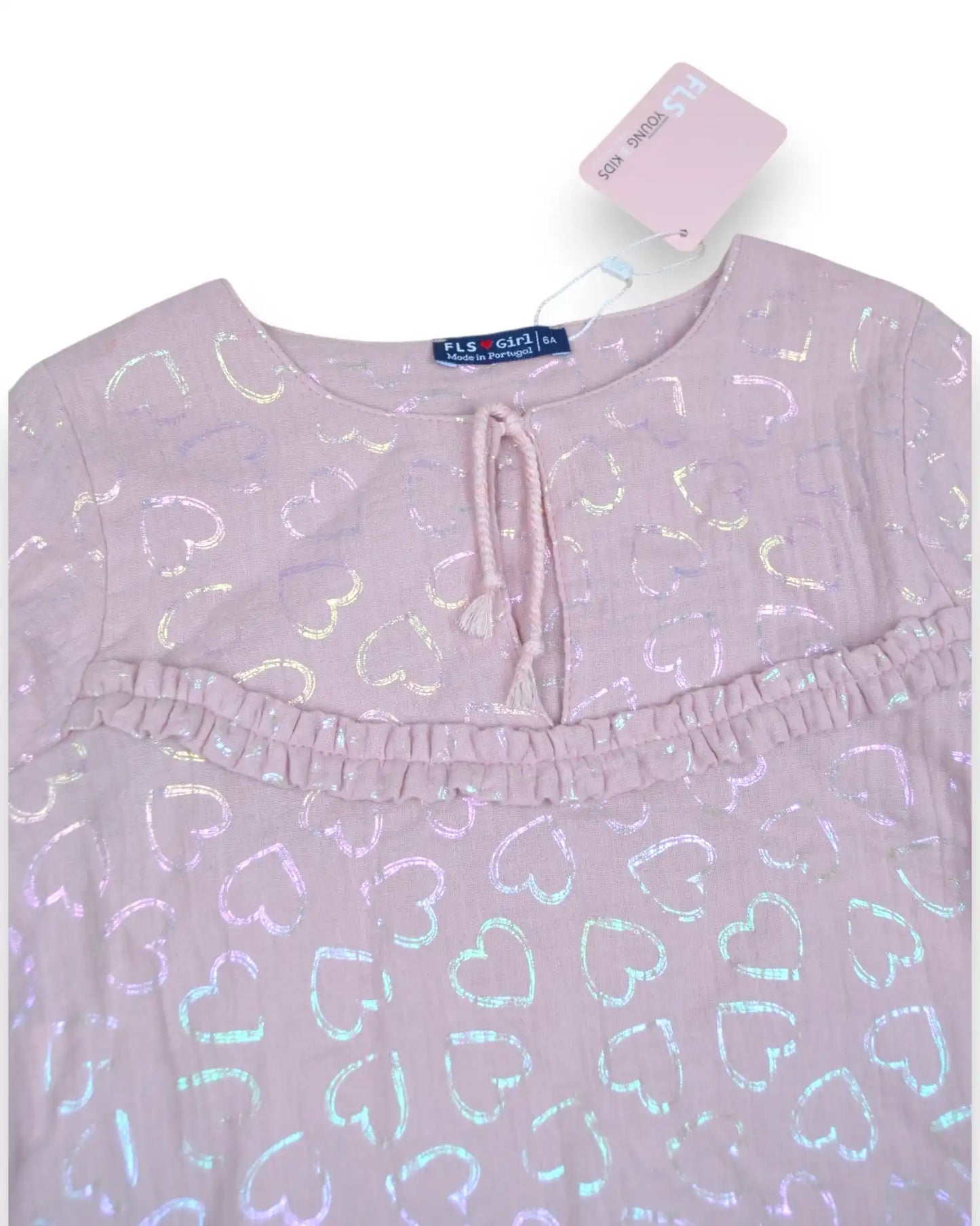 Vestido Rosa Brilho FLS GIRL - 6 Anos