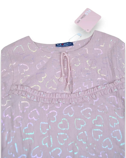Vestido Rosa Brilho FLS GIRL - 6 Anos