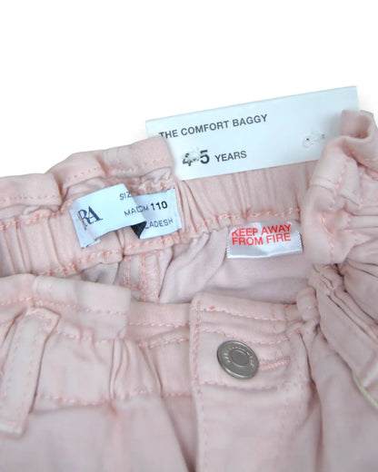 ZARA Pink Paperbag Trousers - 4-5 Years
