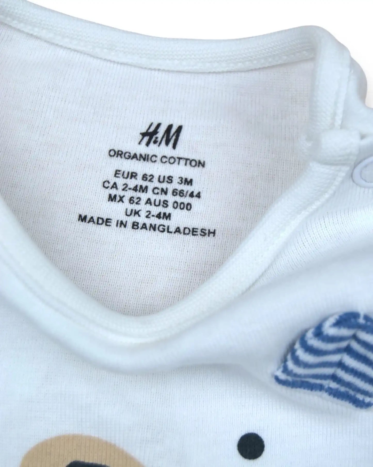 Body Algodão Orgânico H&M - 2-4 Meses