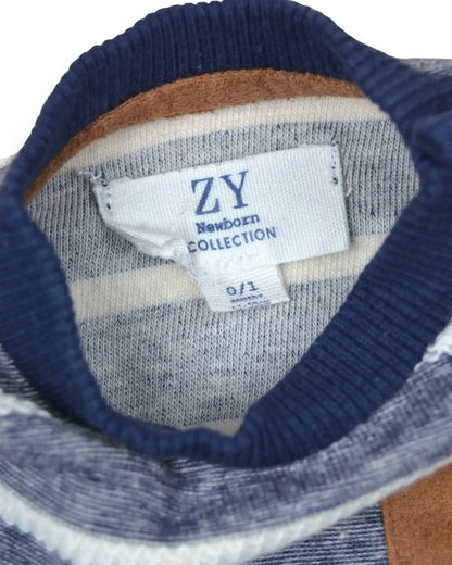 Camisola Malha Riscas ZIPPY - 0-1 Mês