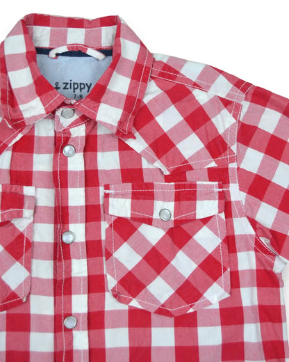 Camisa Xadrez Vermelha ZIPPY - 7-8 Anos