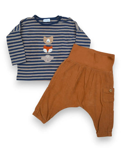 Conjunto T-Shirt e Calças NEXT & H&M - 3-6 Meses