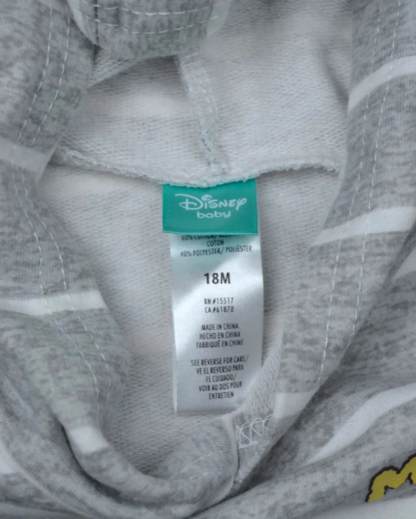T-Shirt Capuz DISNEY - 18 Meses