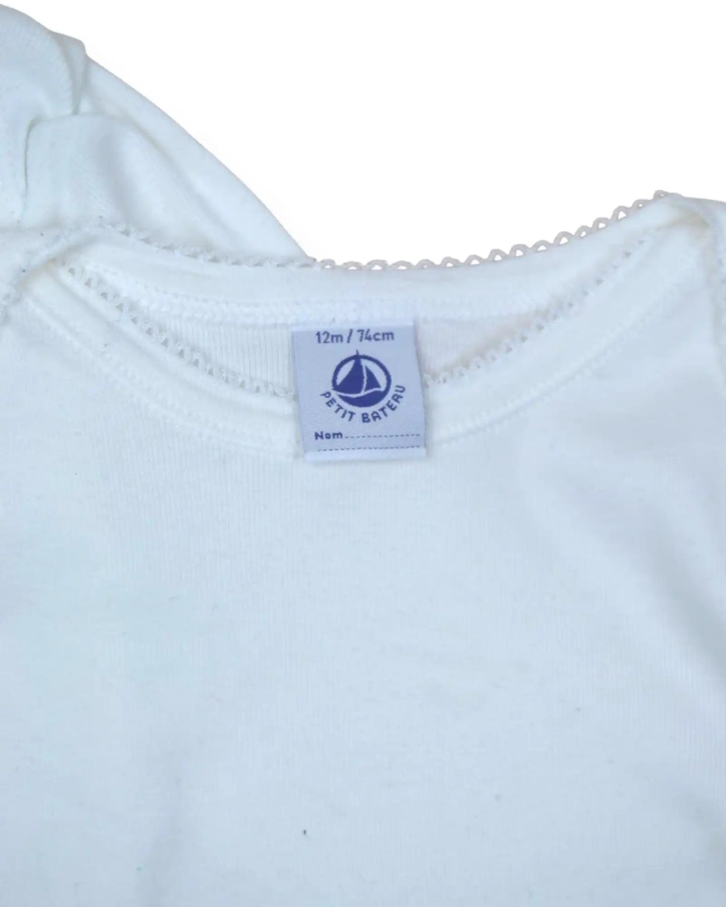 Pack 2 Bodies Brancos PETIT BATEAU - 12 Meses