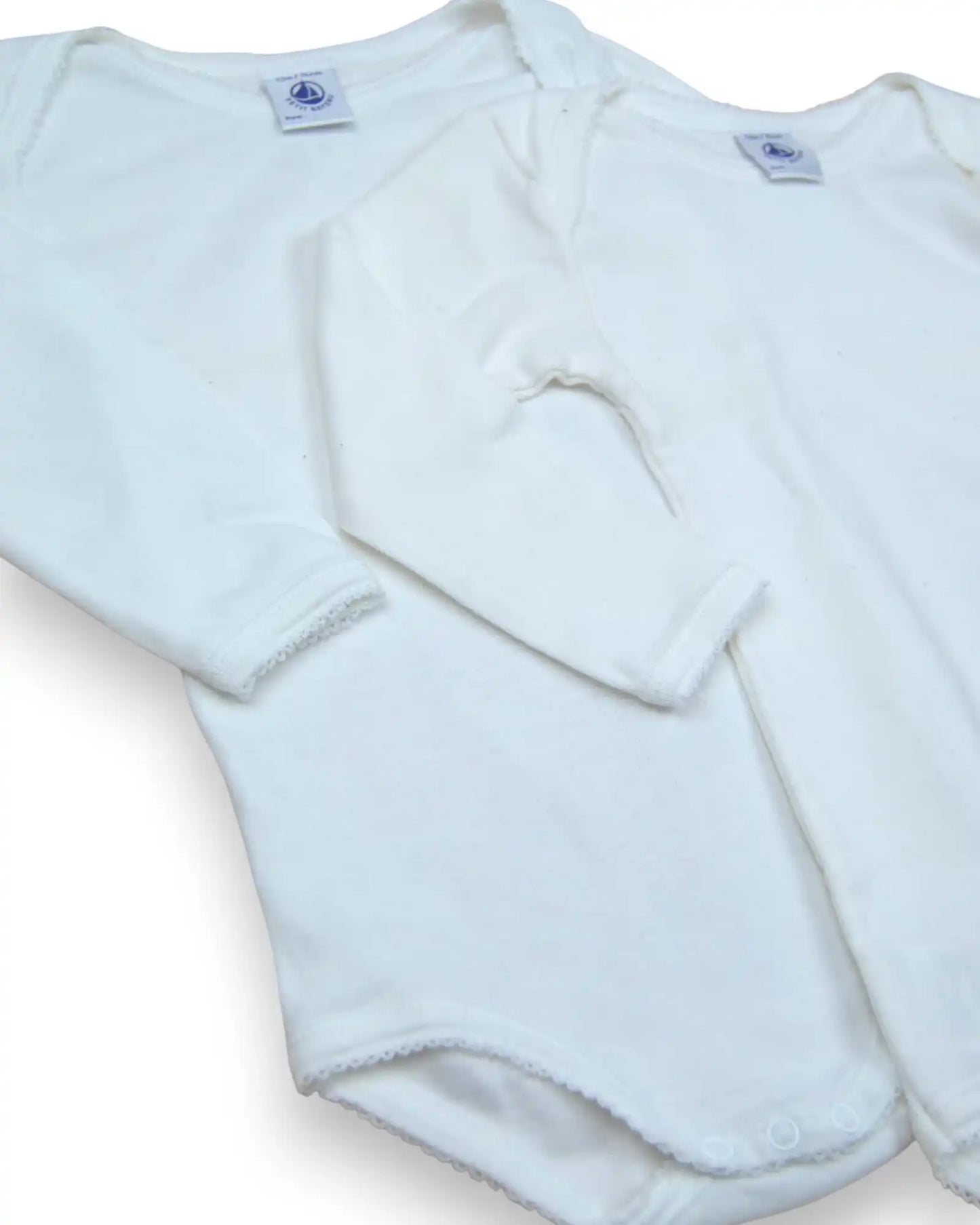 Pack 2 Bodies Brancos PETIT BATEAU - 12 Meses