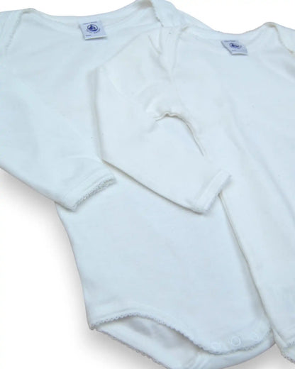 Pack 2 Bodies Brancos PETIT BATEAU - 12 Meses