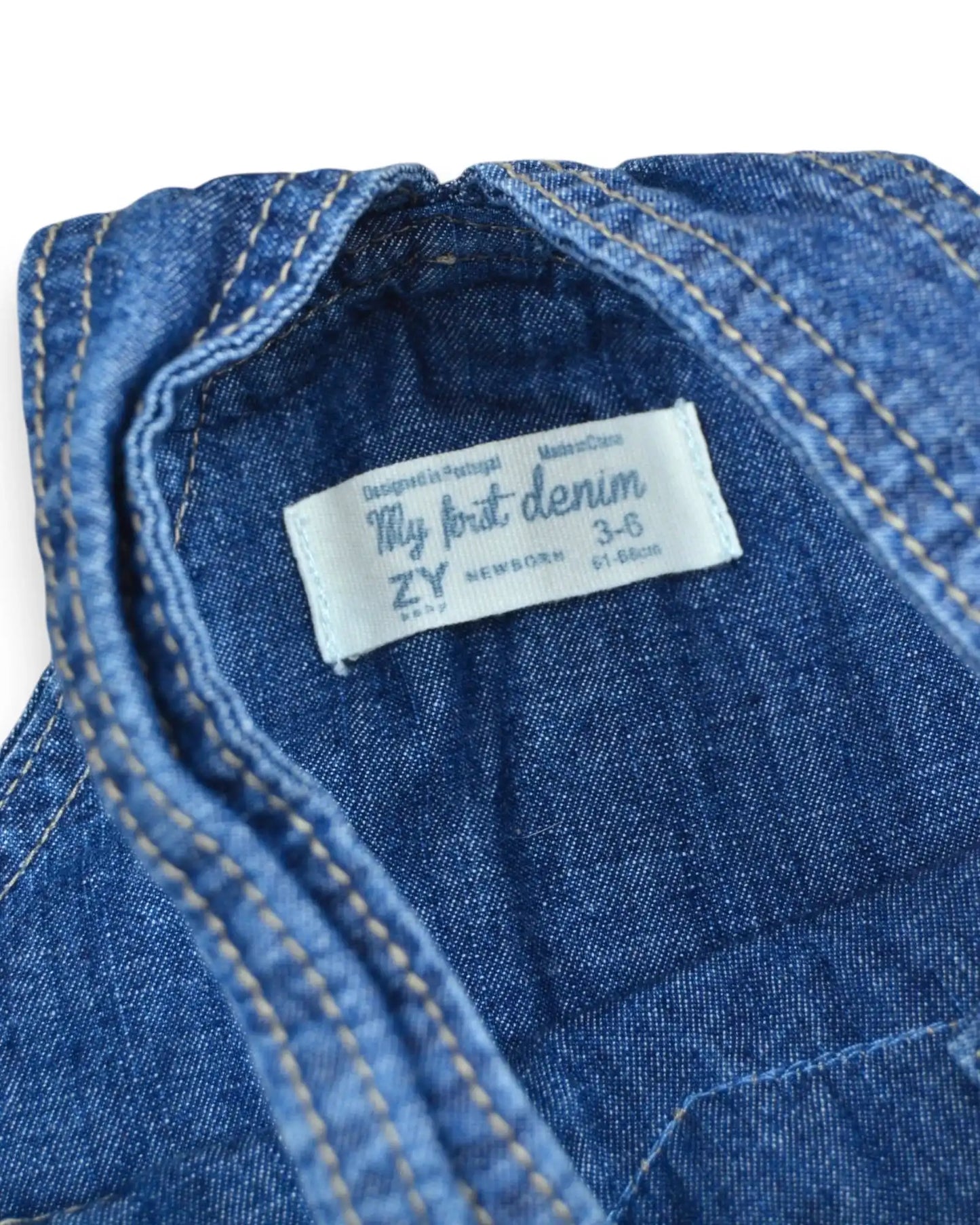 ZIPPY Denim Overalls - 3-6 Months