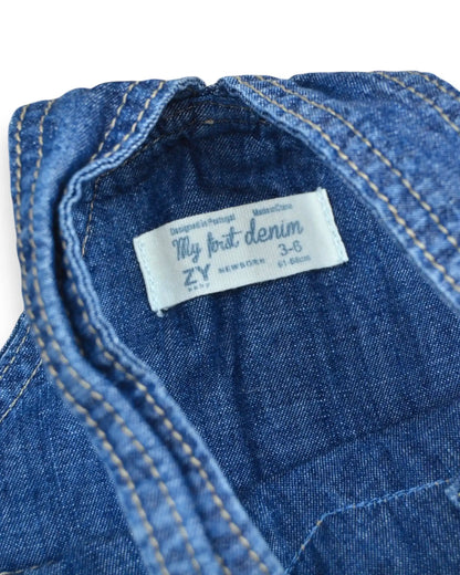 ZIPPY Denim Overalls - 3-6 Months