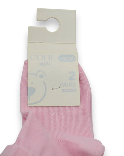 2-Pack Pink CODE Socks - Size 19-22