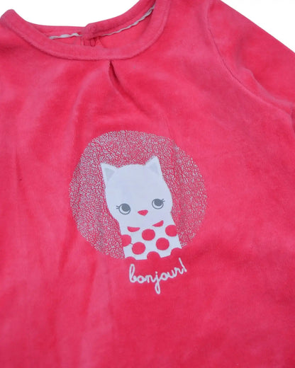 Pink Polar Fleece Sleepsuit OBAIBI - 6 Months