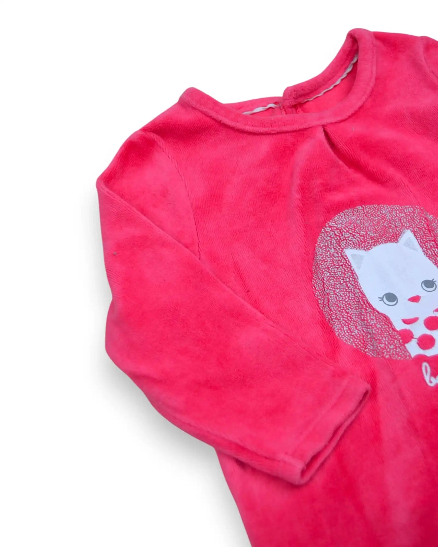 Pink Polar Fleece Sleepsuit OBAIBI - 6 Months