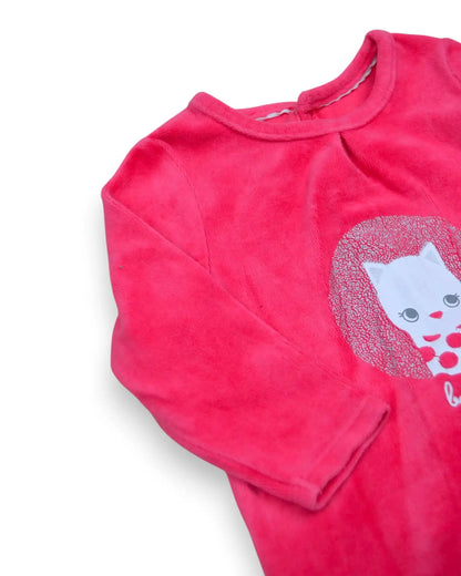 Pink Polar Fleece Sleepsuit OBAIBI - 6 Months