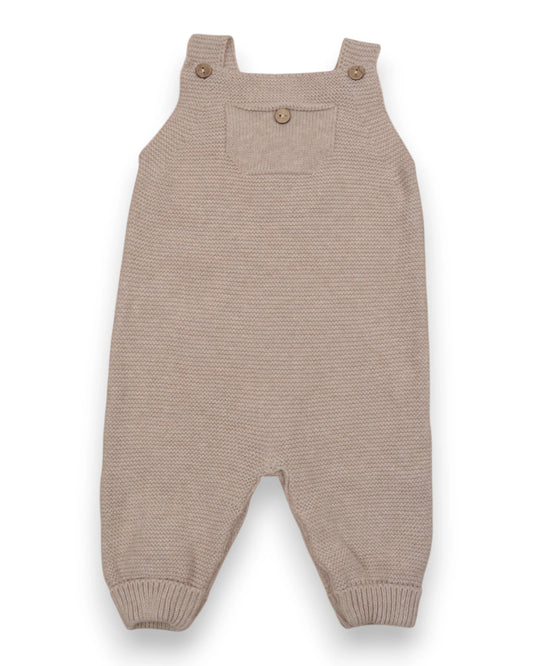 Jardineiras Malha Bege PCS BABY - 3 Meses