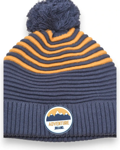 Gorro Riscas Pompom - 2-3 Anos