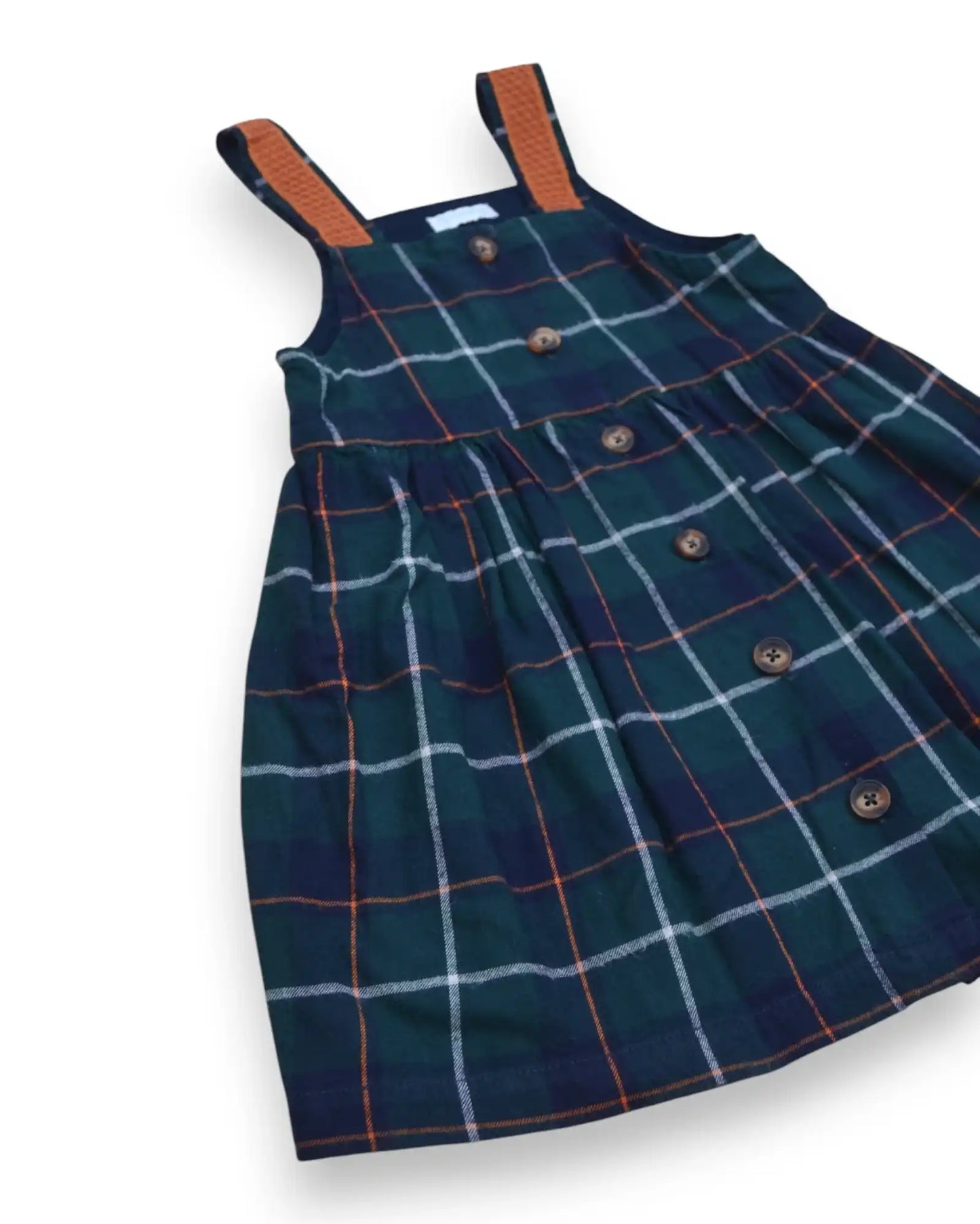 Plaid Dress ORANGE - 24 Months