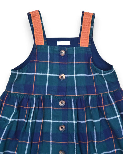 Plaid Dress ORANGE - 24 Months