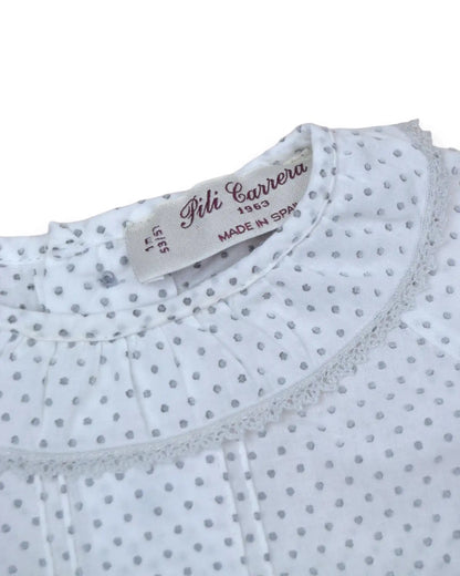 PILILI CARRERA Polka Dot Blouse - 1 Month