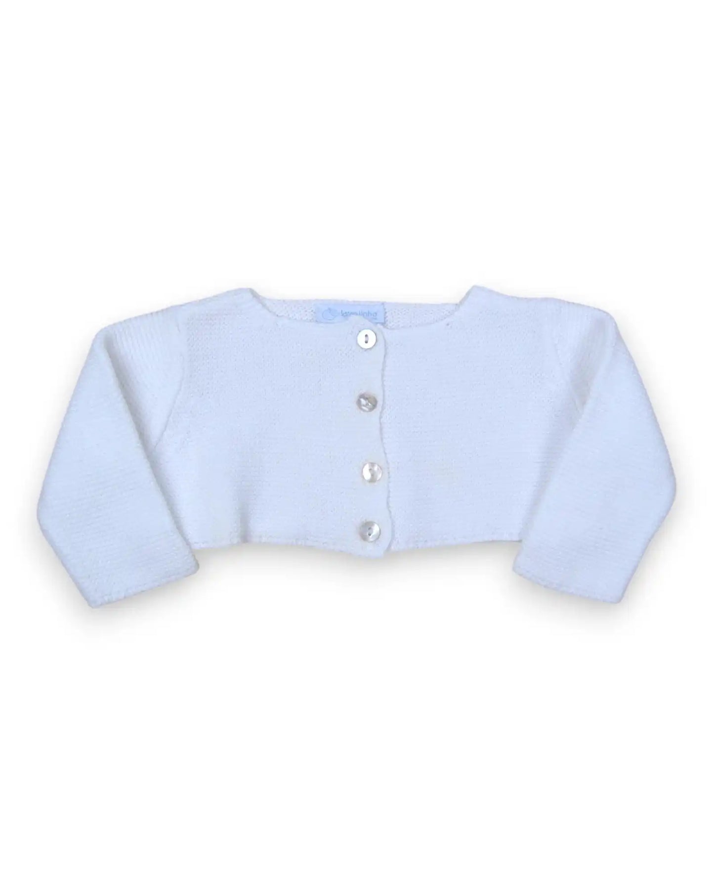 LARANJINHA White Knit Cardigan - 3 Months