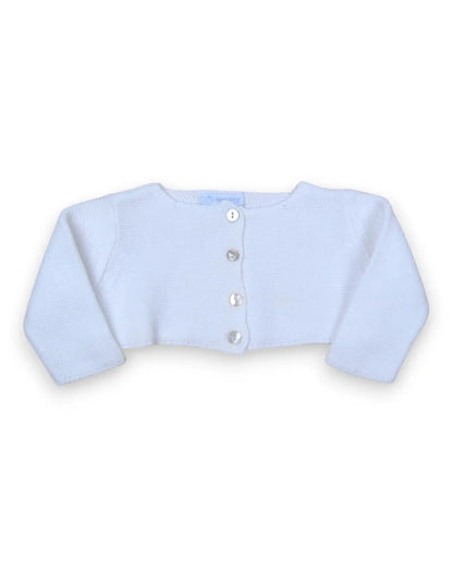LARANJINHA White Knit Cardigan - 3 Months