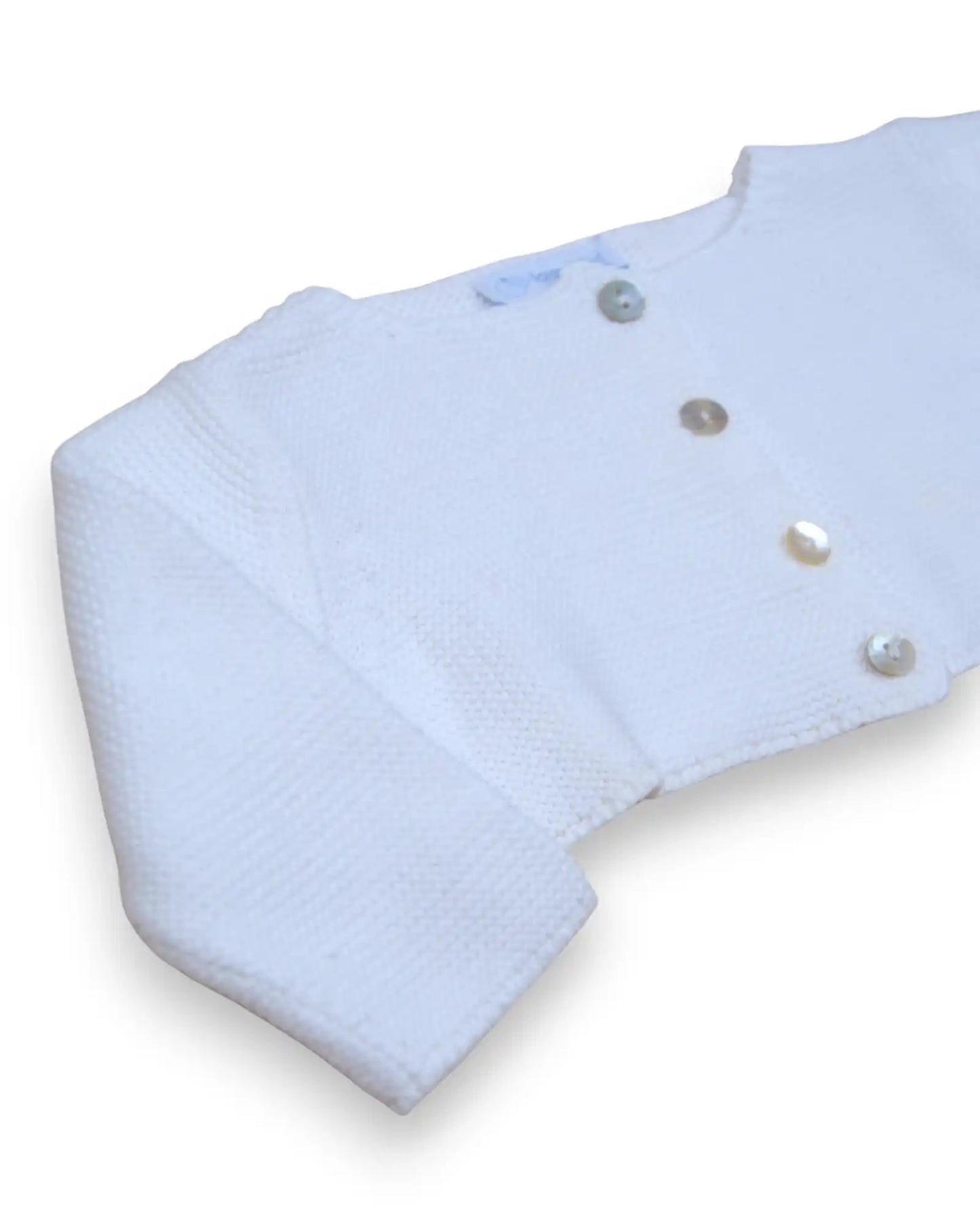 LARANJINHA White Knit Cardigan - 3 Months