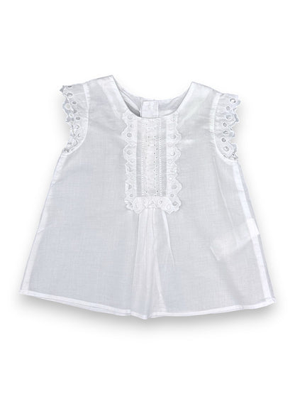 Top Branco Rendas 12-18 Meses