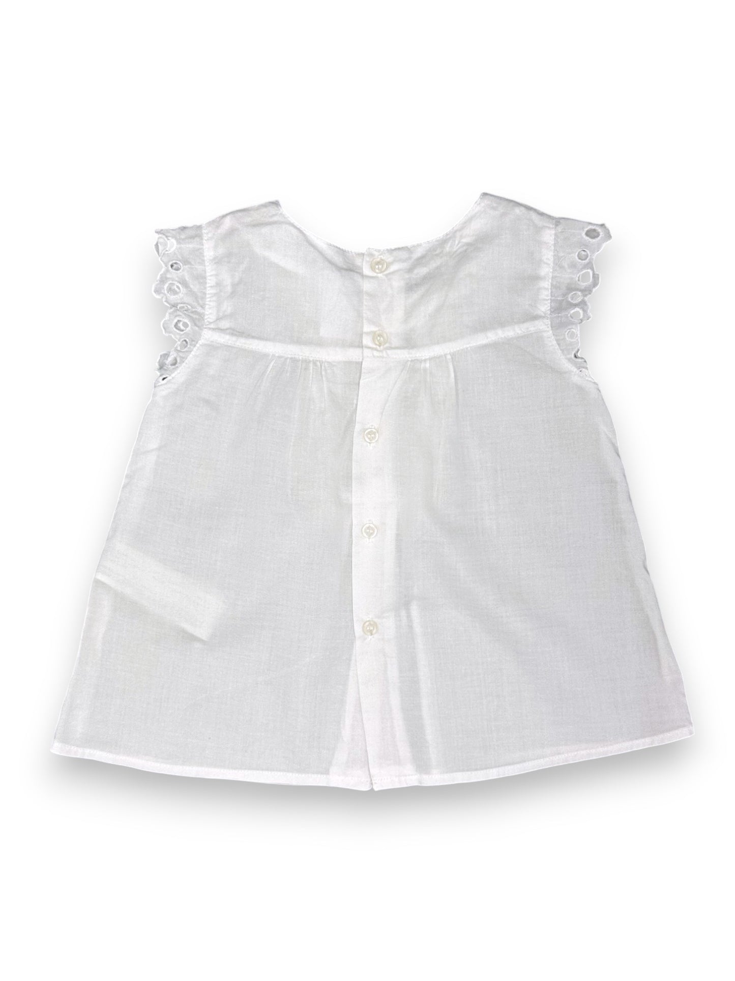 Top Branco Rendas 12-18 Meses