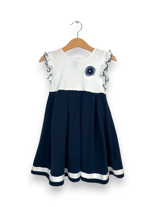 Vestido Azul e Branco 4 Anos